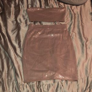 Sequin two piece co-ord skirt set